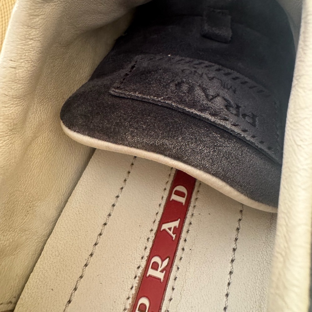 PRADA Authentic Women’s Navy Blue Suede Sneakers Size 6.5 (36.5 EU) - Picture 8 of 16